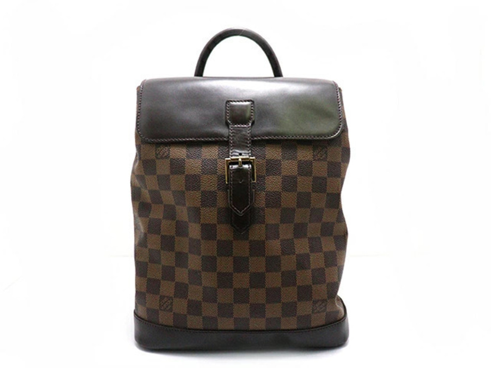 Louis Vuitton Soho Brown Damier Ebene Leather Backpack Daypack